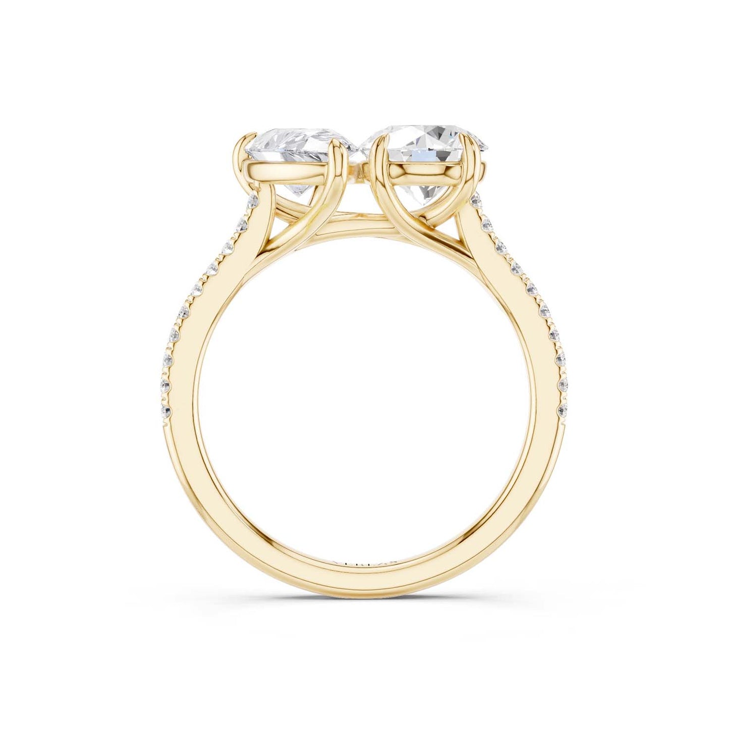 Pear Round Two Stone Diamond Ring