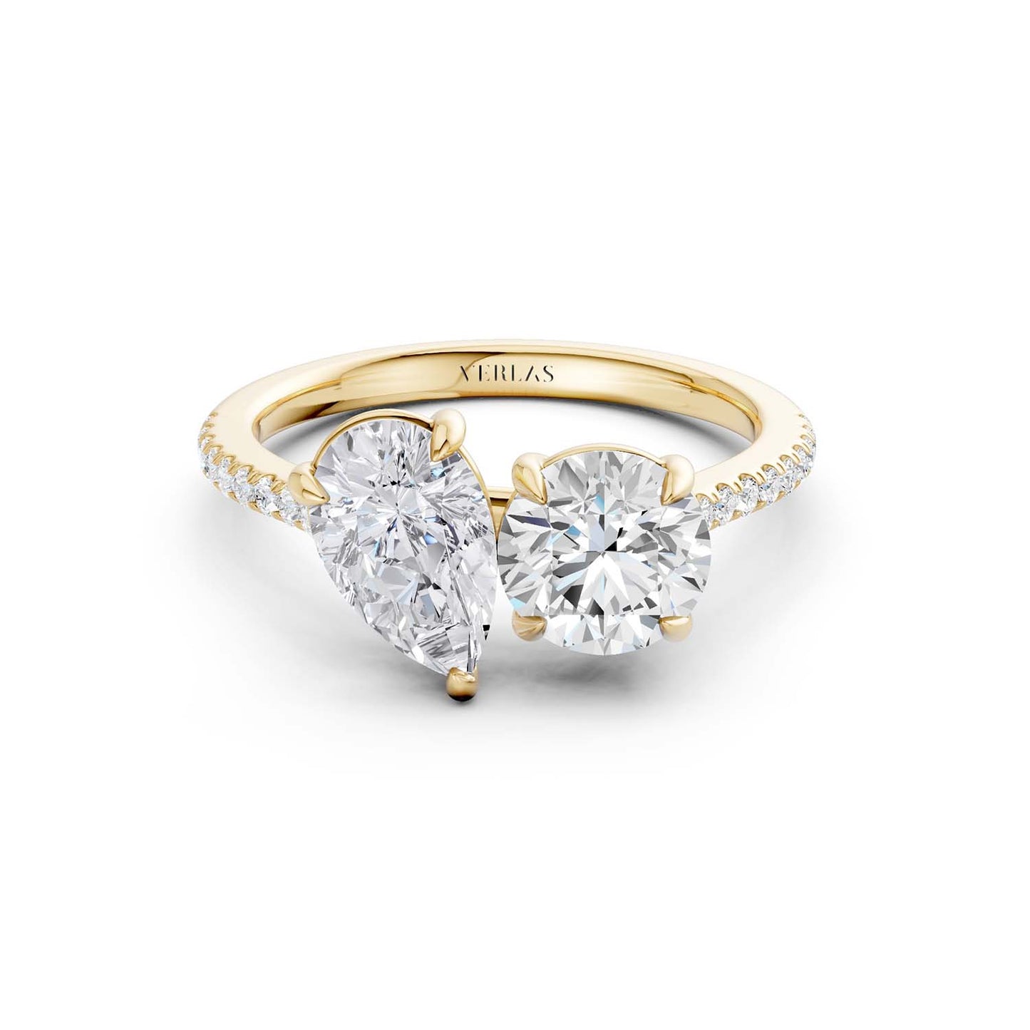 Pear Round Two Stone Diamond Ring