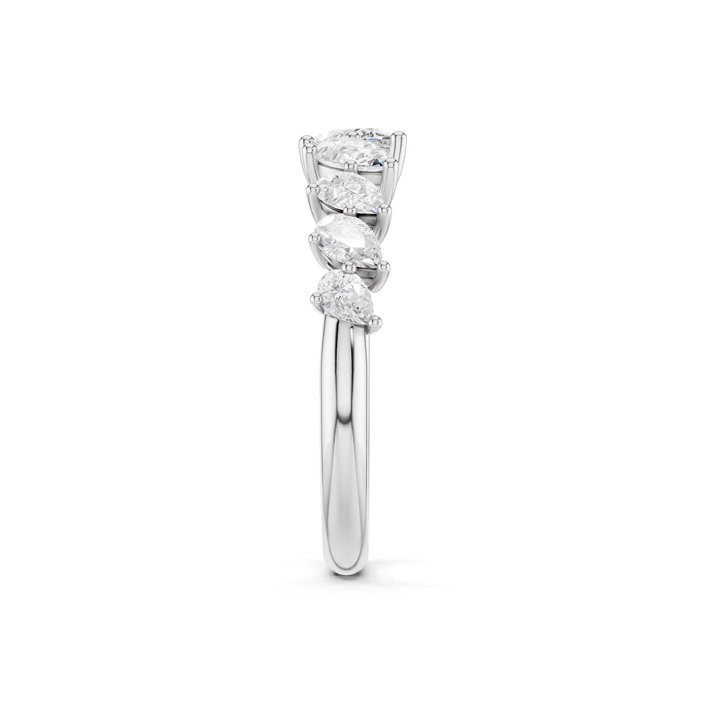 Angled Pear Crescendo Open Ring