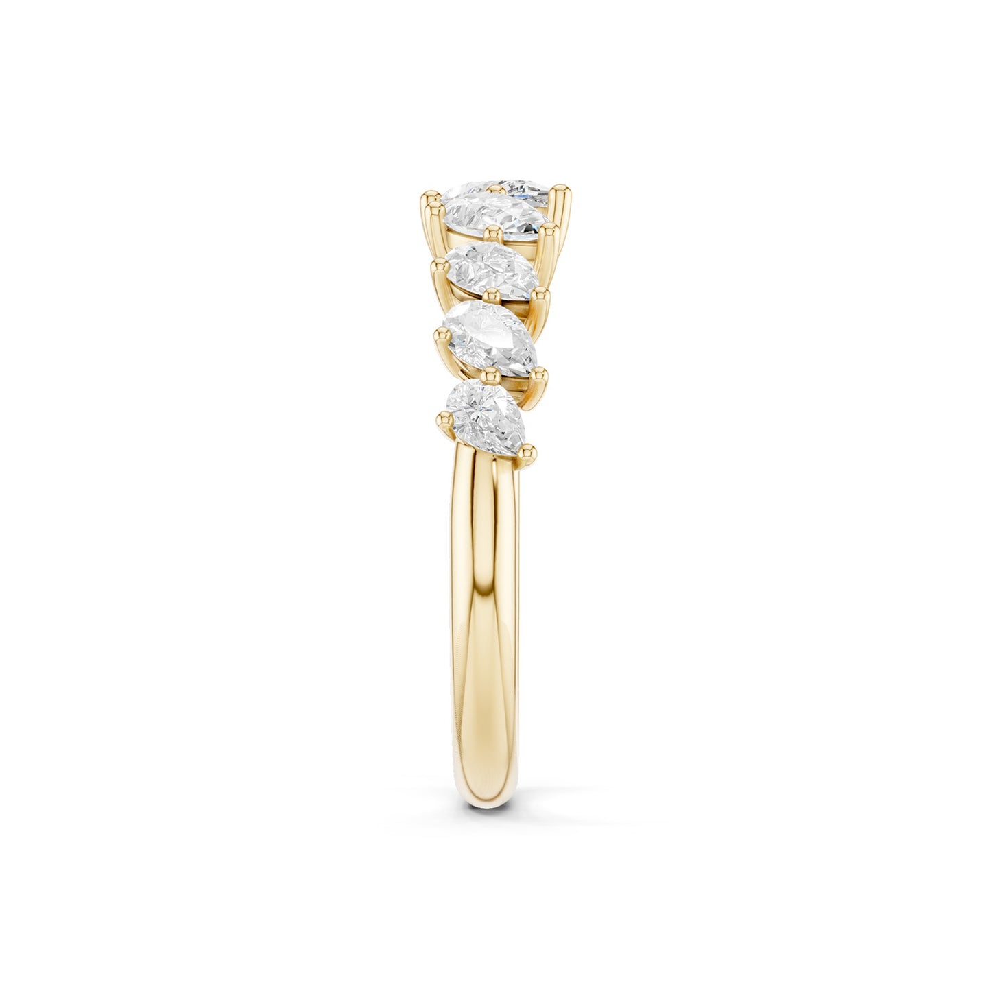 Angled Pear Crescendo Open Ring