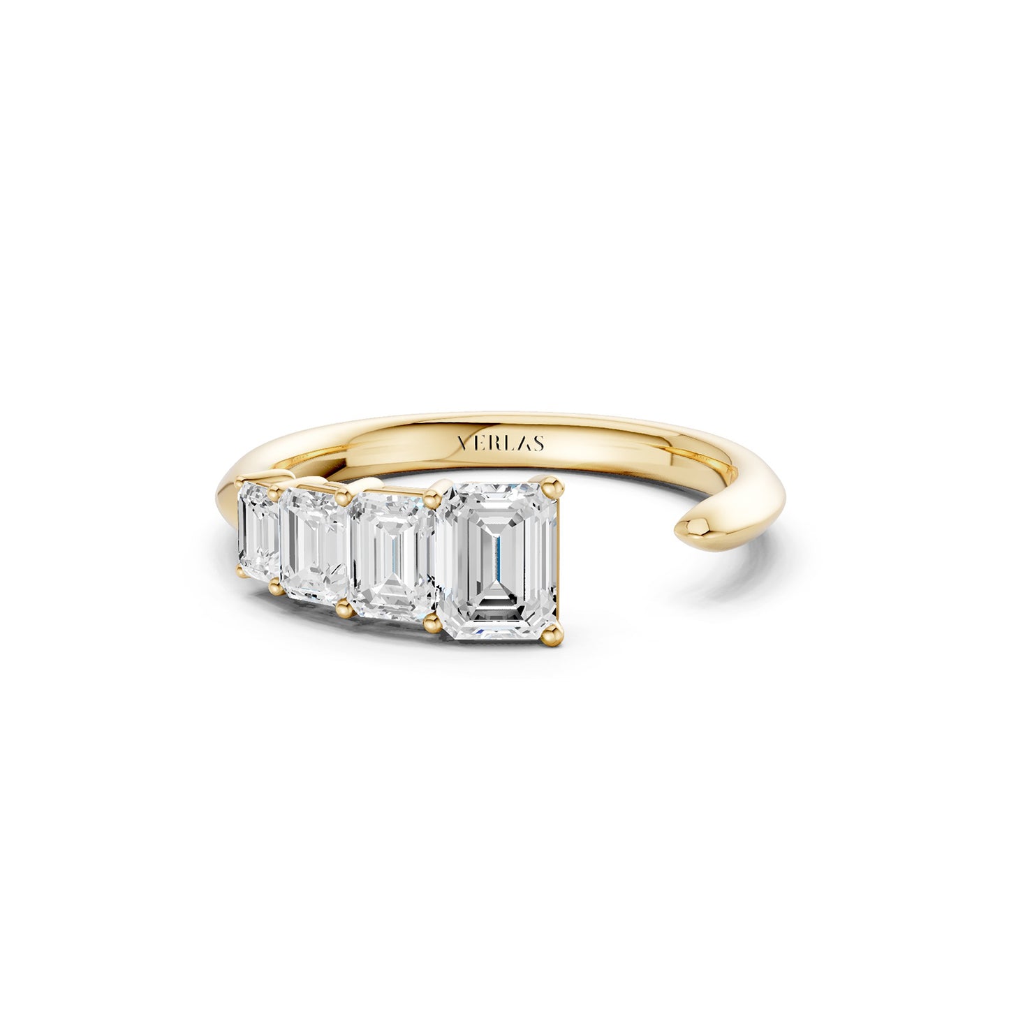 Emerald Crescendo Open Ring