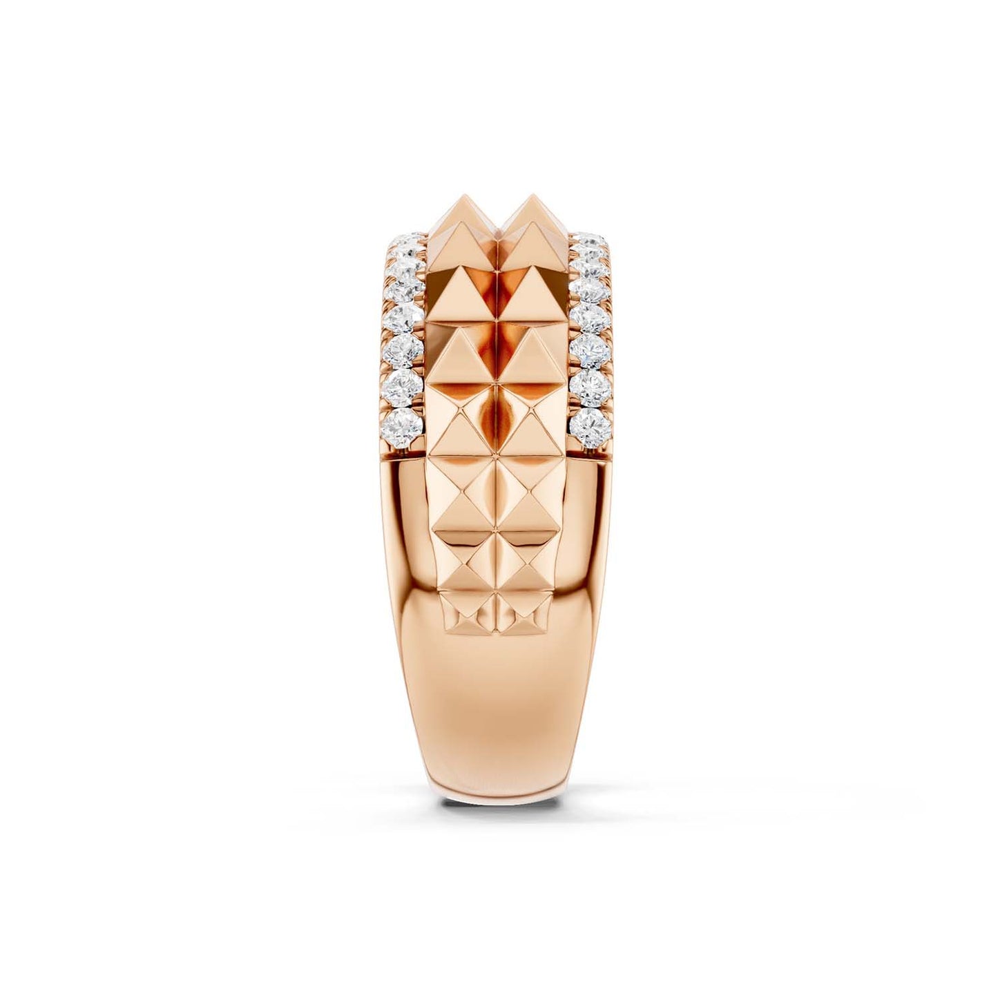 Two-Tier Pyramid Diamond Band