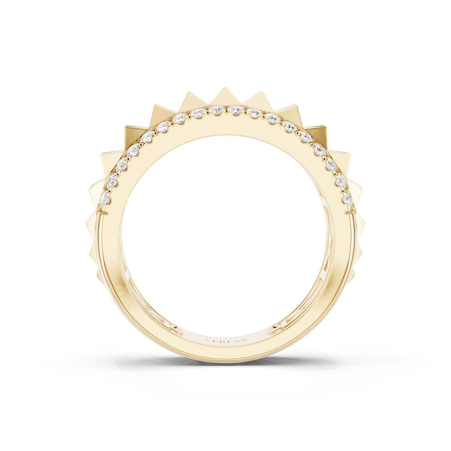 Two-Tier Pyramid Diamond Band