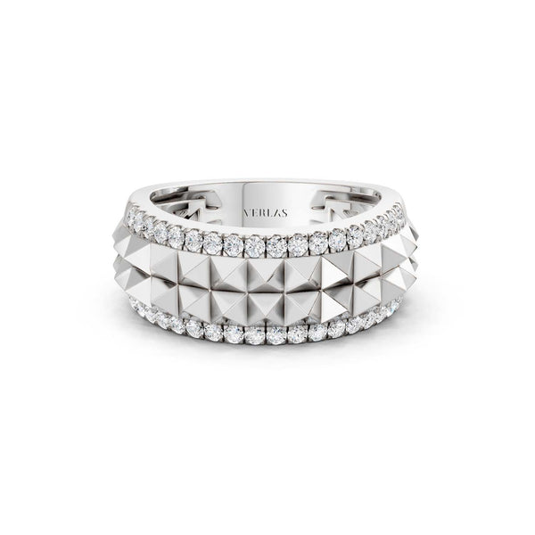 Two-Tier Pyramid Diamond Band