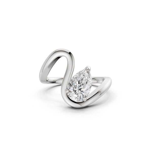 Curved Shank Dewdrop Ring