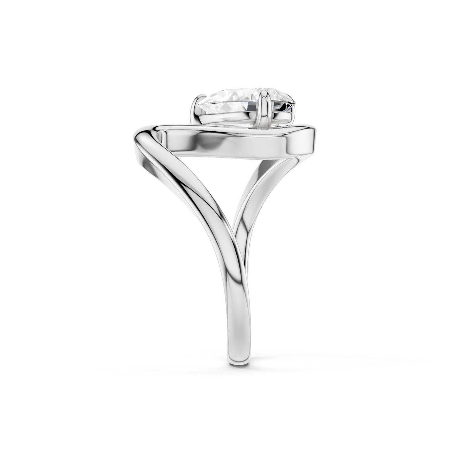 Curved Shank Dewdrop Ring