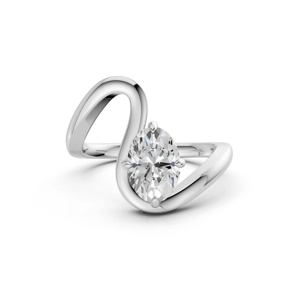 Curved Shank Ellipse Ring