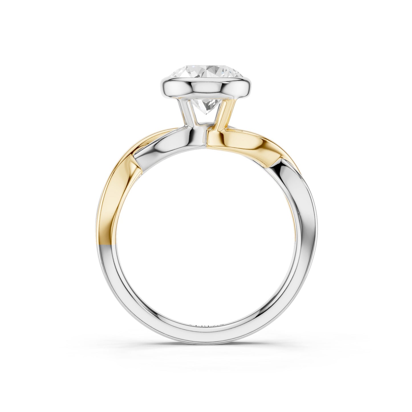 Twisted Bezel Round Diamond Ring