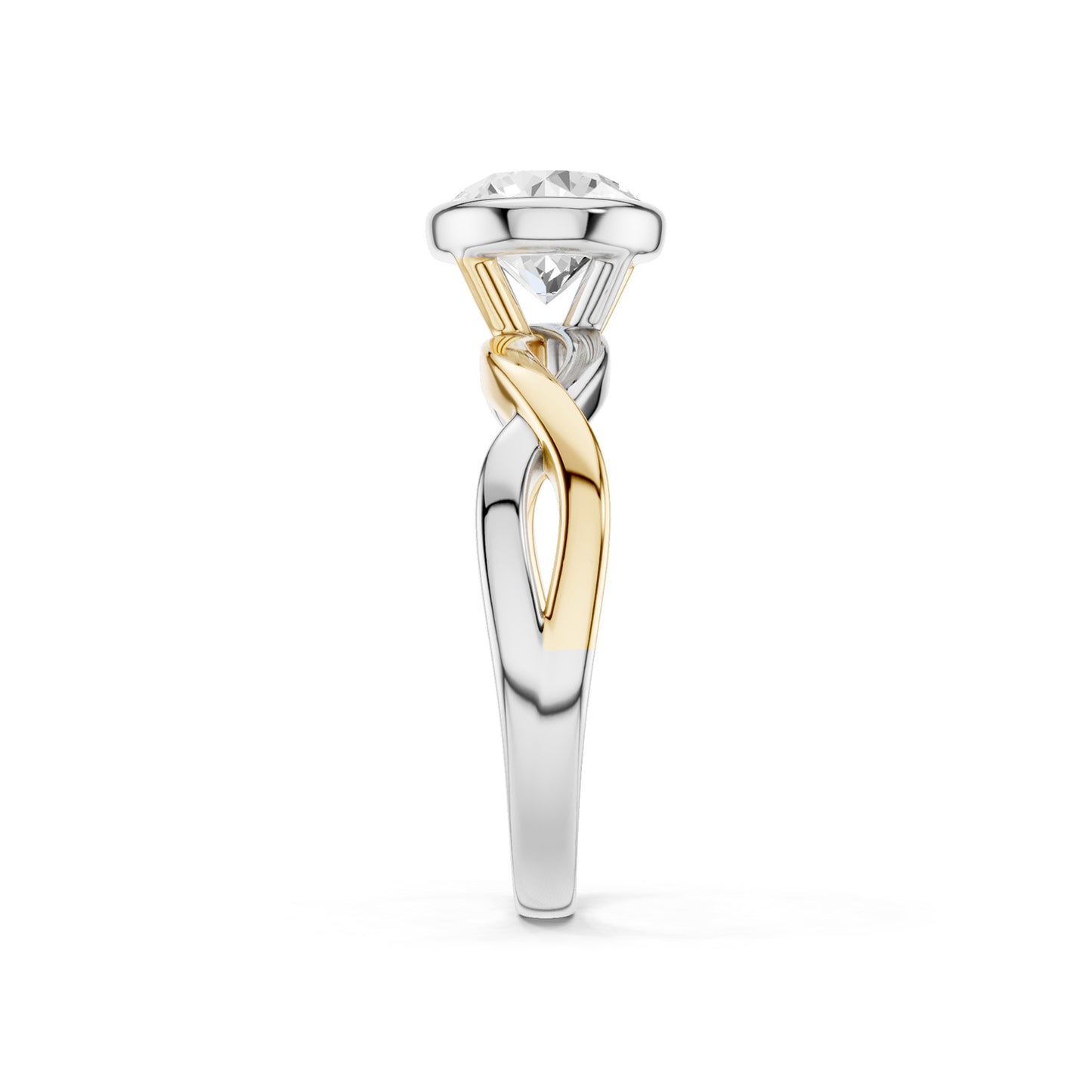 Twisted Bezel Round Diamond Ring