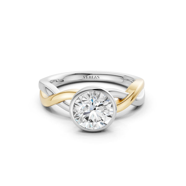Twisted Bezel Round Diamond Ring