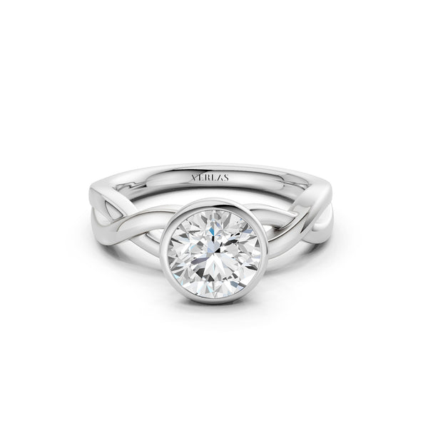 Twisted Bezel Round Diamond Ring