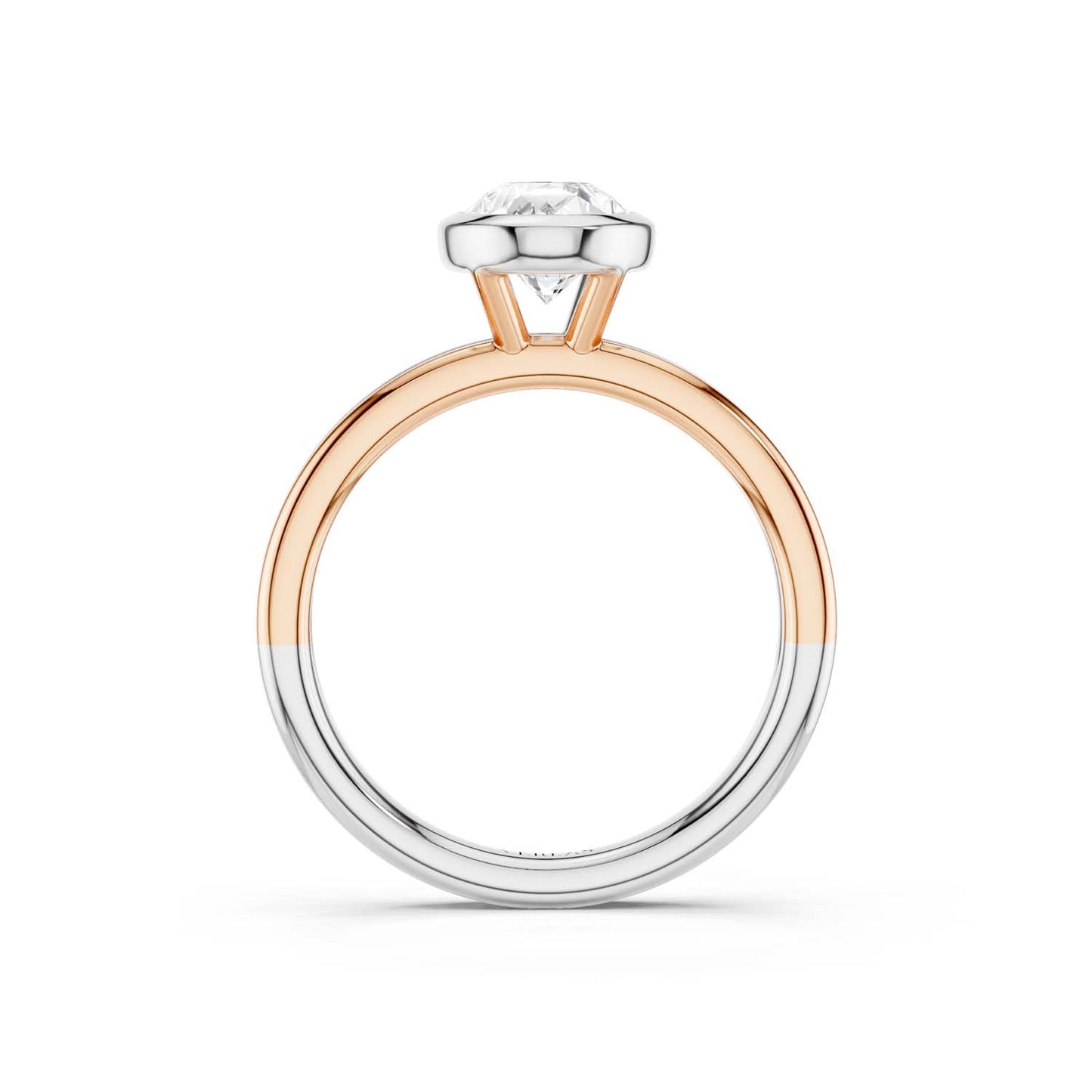 Coupled Pear Bezel Ring