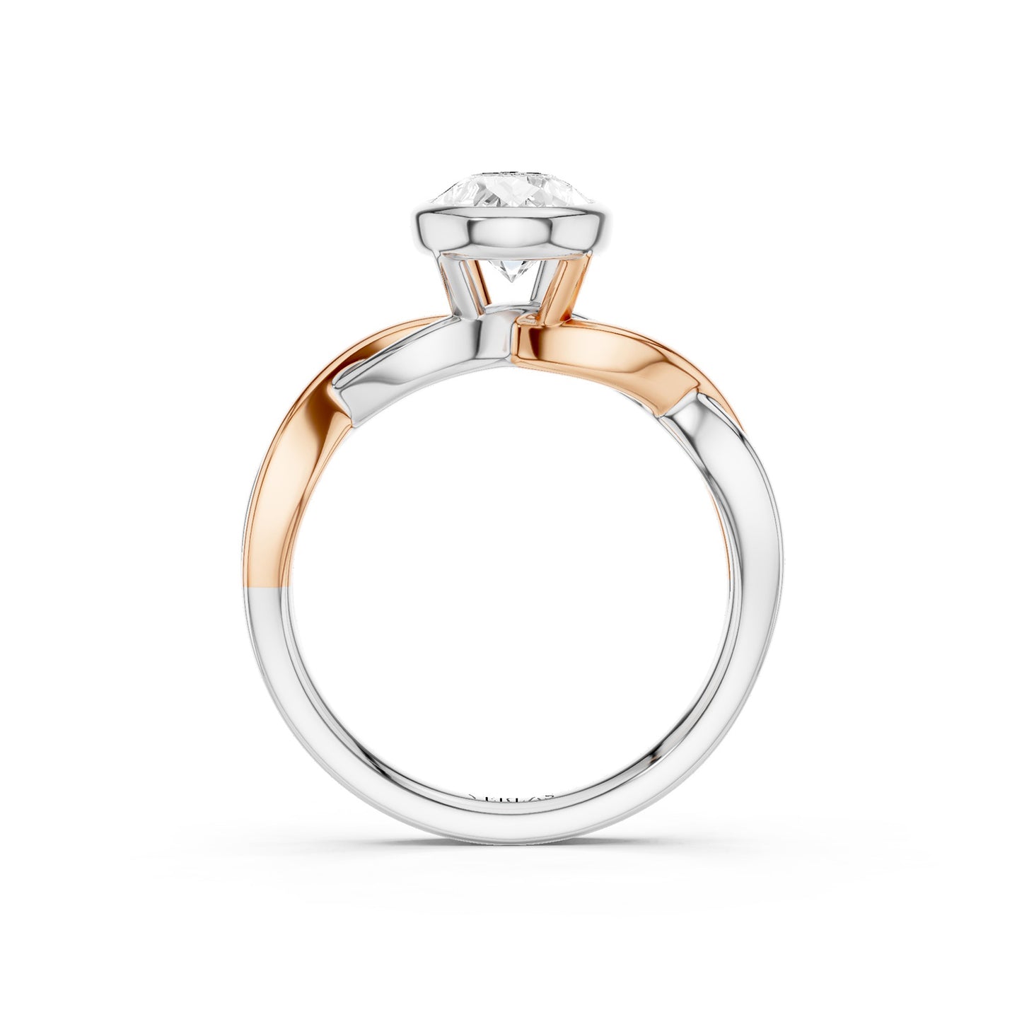 Twisted Bezel Pear Diamond Ring