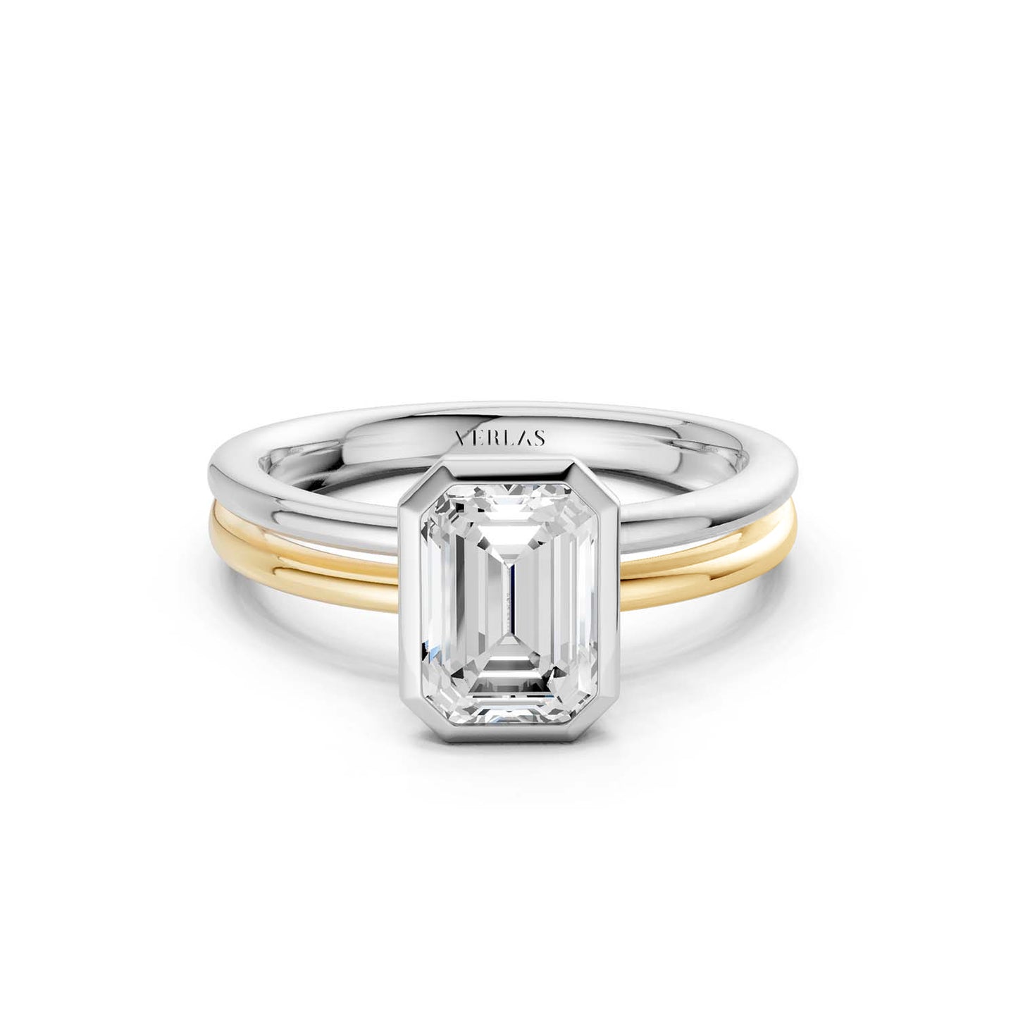 Coupled Emerald Bezel Ring
