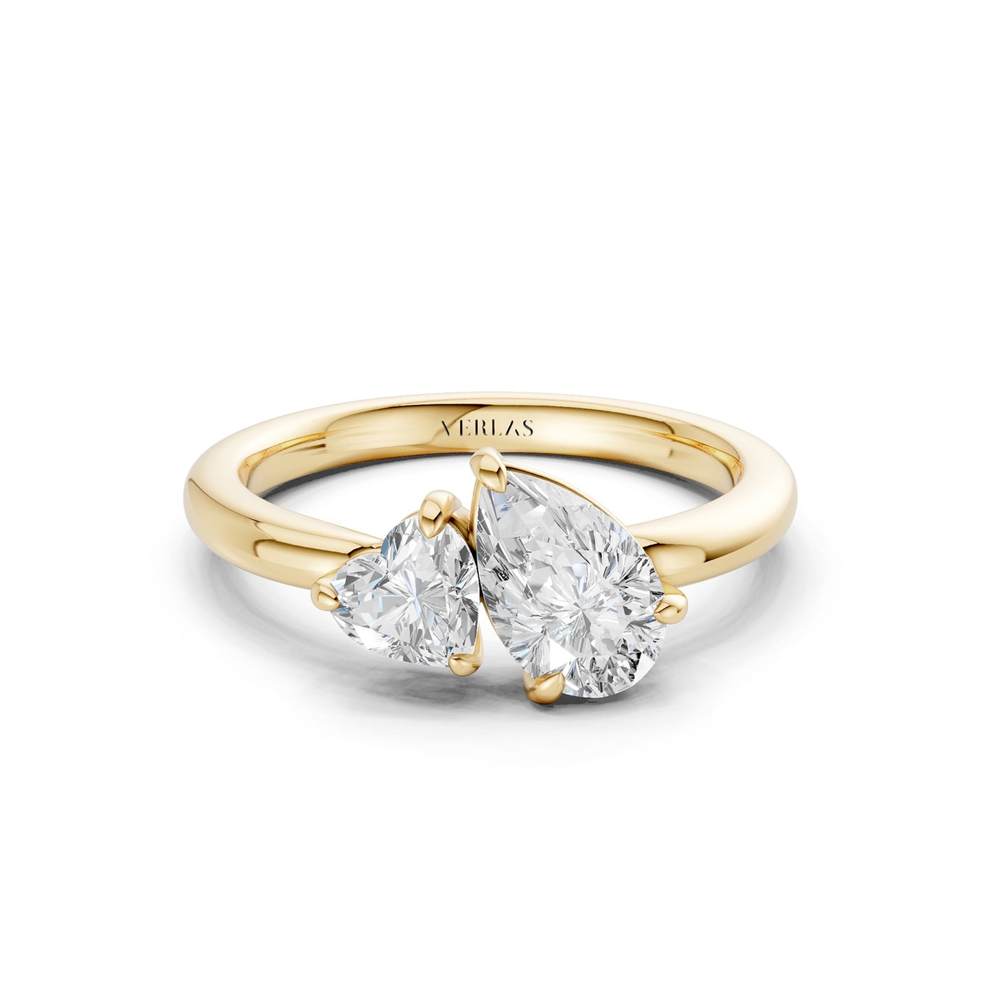 Heart Pear Diamond Toi et Moi Ring