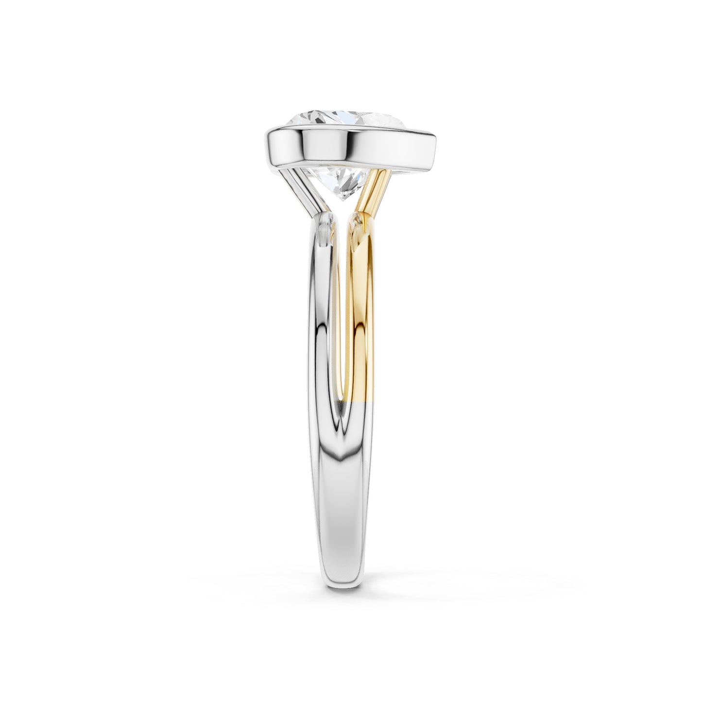 Coupled Heart Bezel Ring