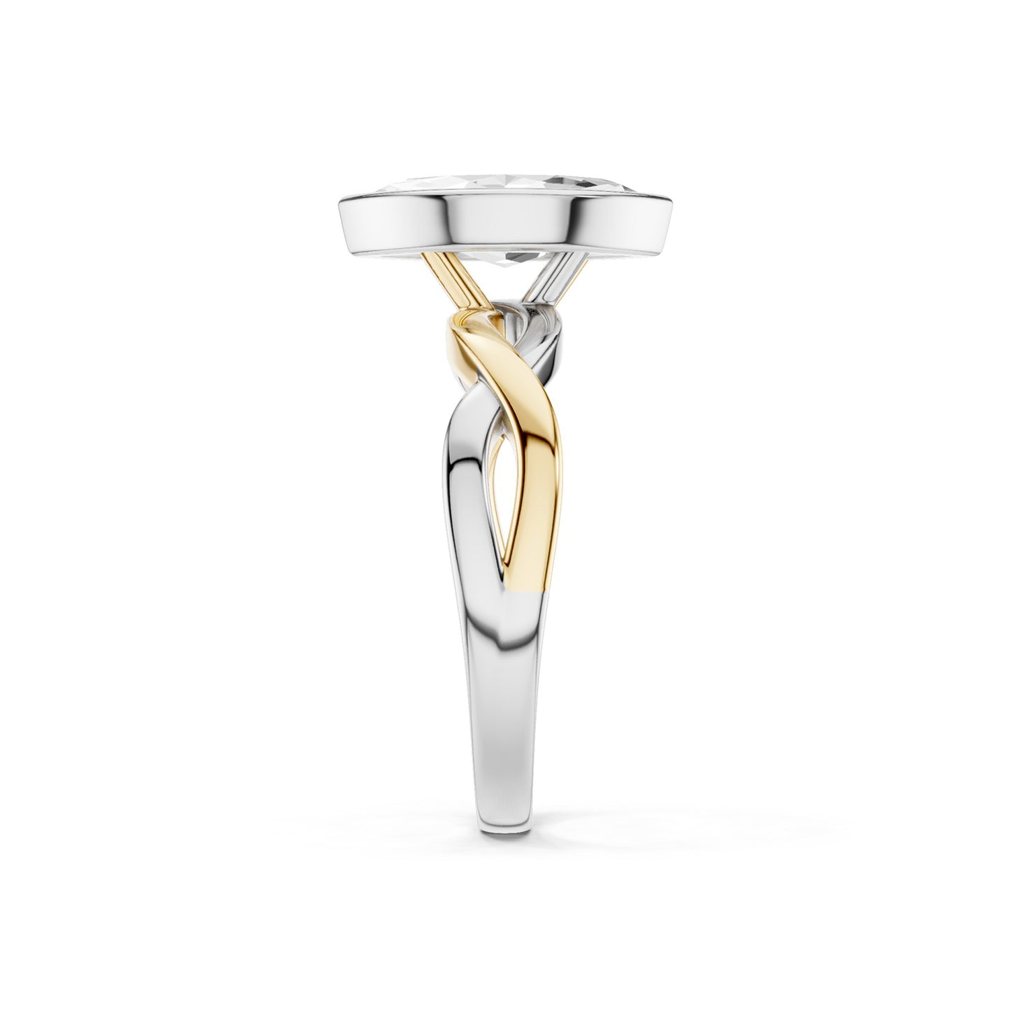 Twisted Bezel Marquise Diamond Ring