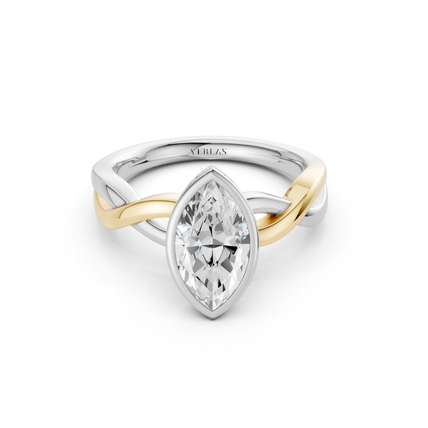 Twisted Bezel Marquise Diamond Ring