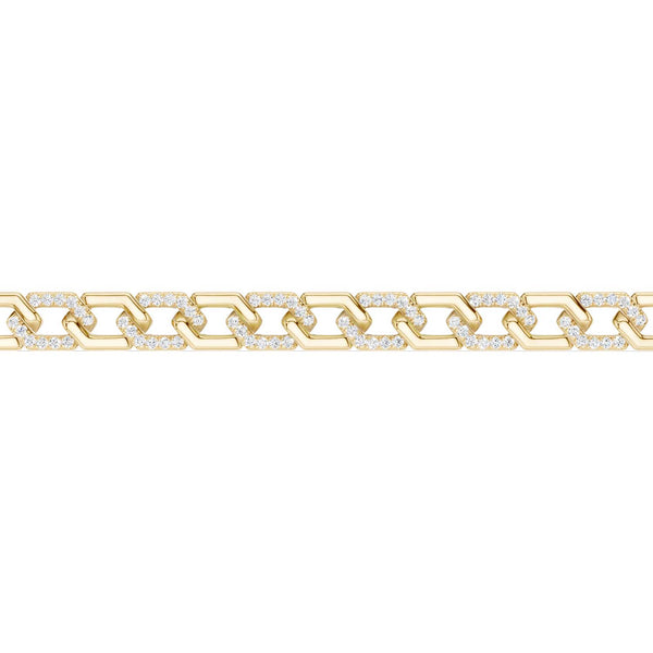 Alternating Diamond Hexagon Link Bracelet