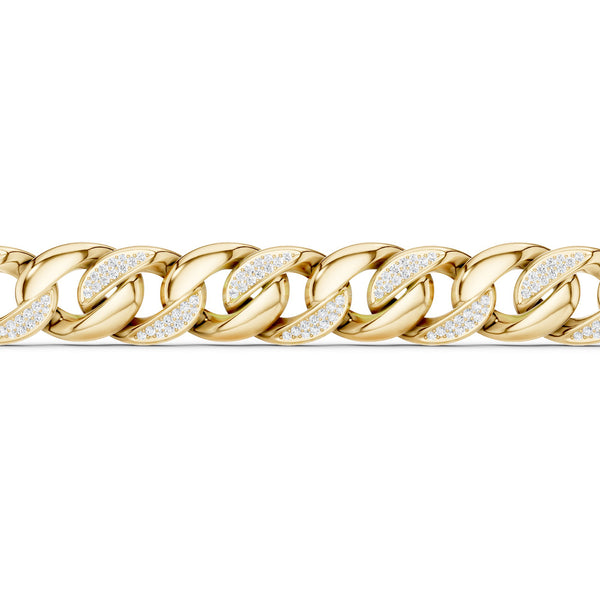 Alternating Diamond Cuban Link Bracelet