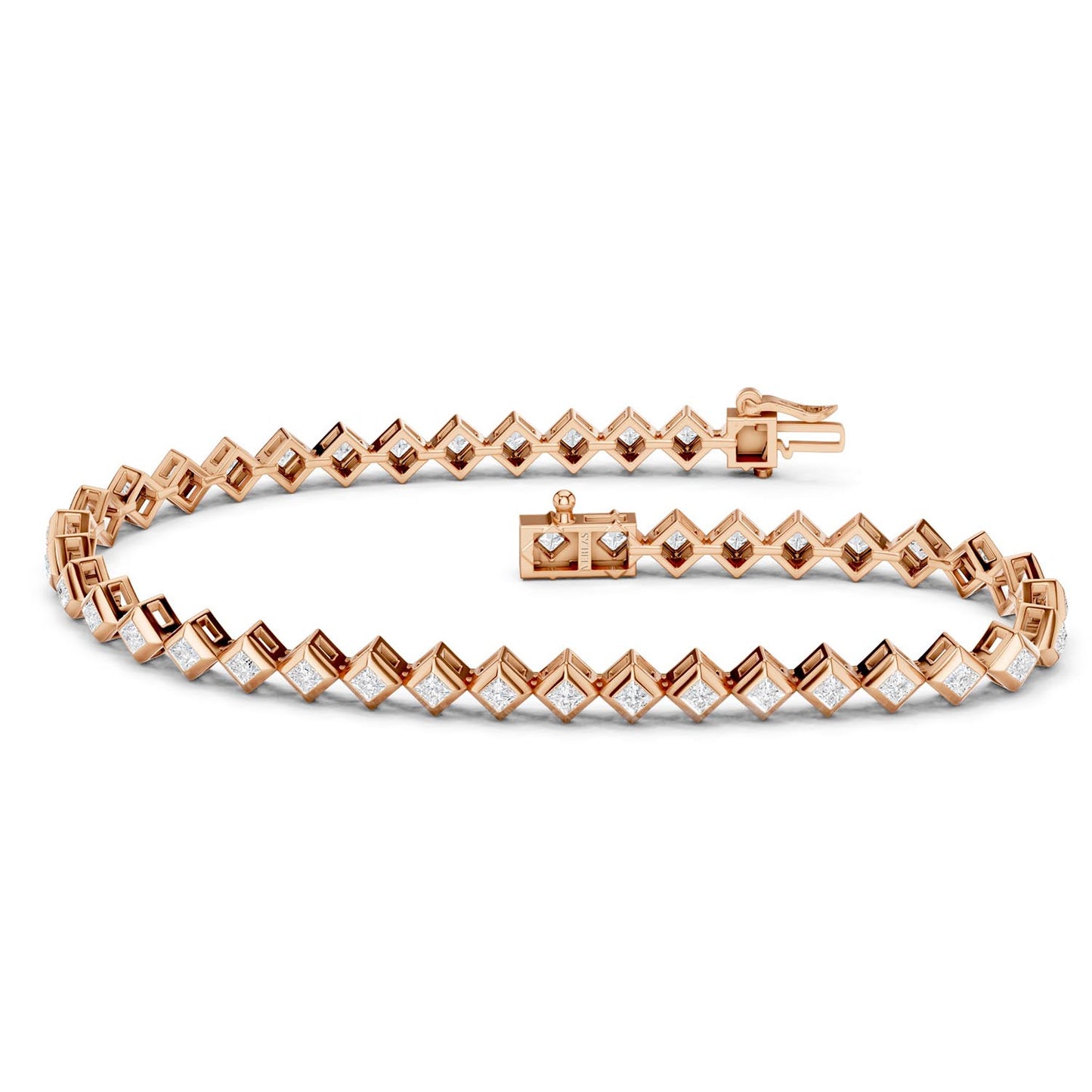 Bezel-Set Princess Tennis Bracelet