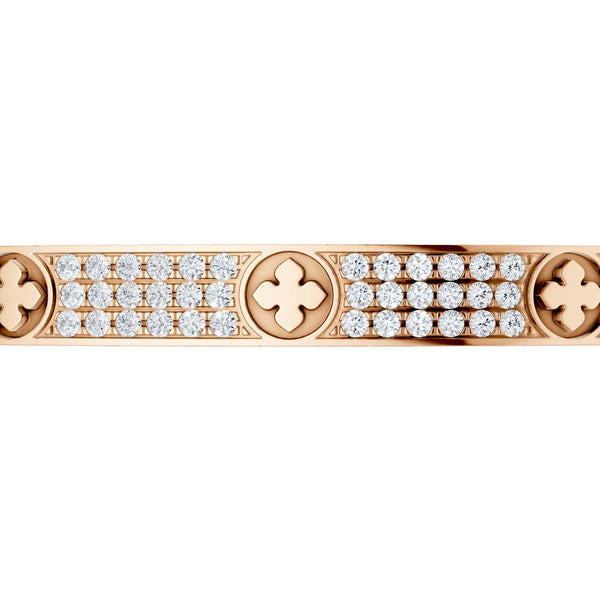 La Fleur 3-Diamond Rows Round Bangle