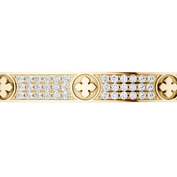 La Fleur 3-Diamond Rows Round Bangle