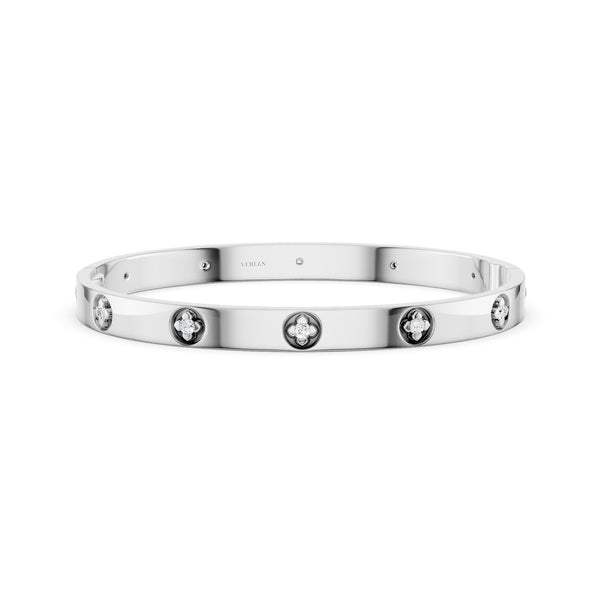La Fleur 5mm 12-Diamonds Round Bangle