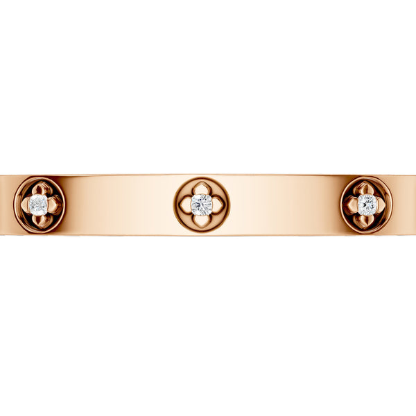 La Fleur 5mm 12-Diamonds Round Bangle