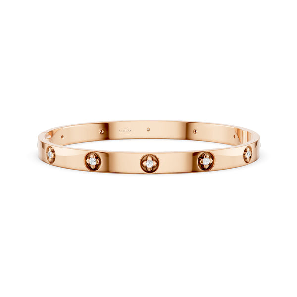 La Fleur 5mm 12-Diamonds Round Bangle