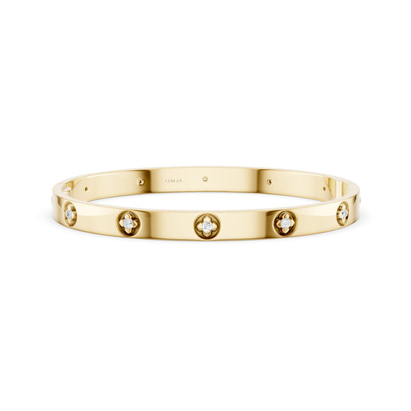 La Fleur 5mm 12-Diamonds Round Bangle