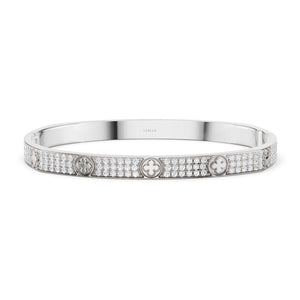 La Fleur 3-Diamond Rows Square Bangle