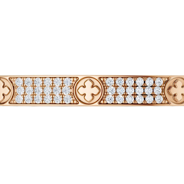La Fleur 3-Diamond Rows Square Bangle