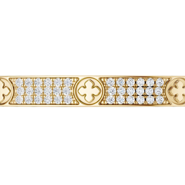 La Fleur 3-Diamond Rows Square Bangle