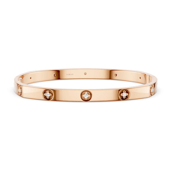 La Fleur 5mm 12-Diamonds Square Bangle