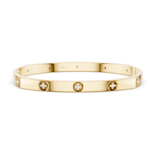 La Fleur 5mm 12-Diamonds Square Bangle