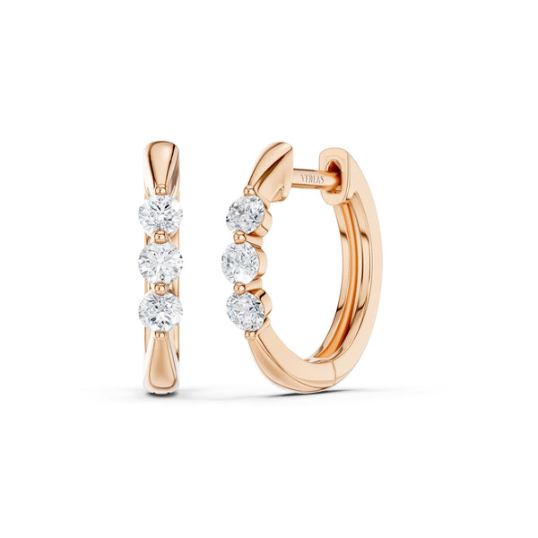Tri-stone Hoops