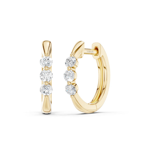 Tri-stone Hoops