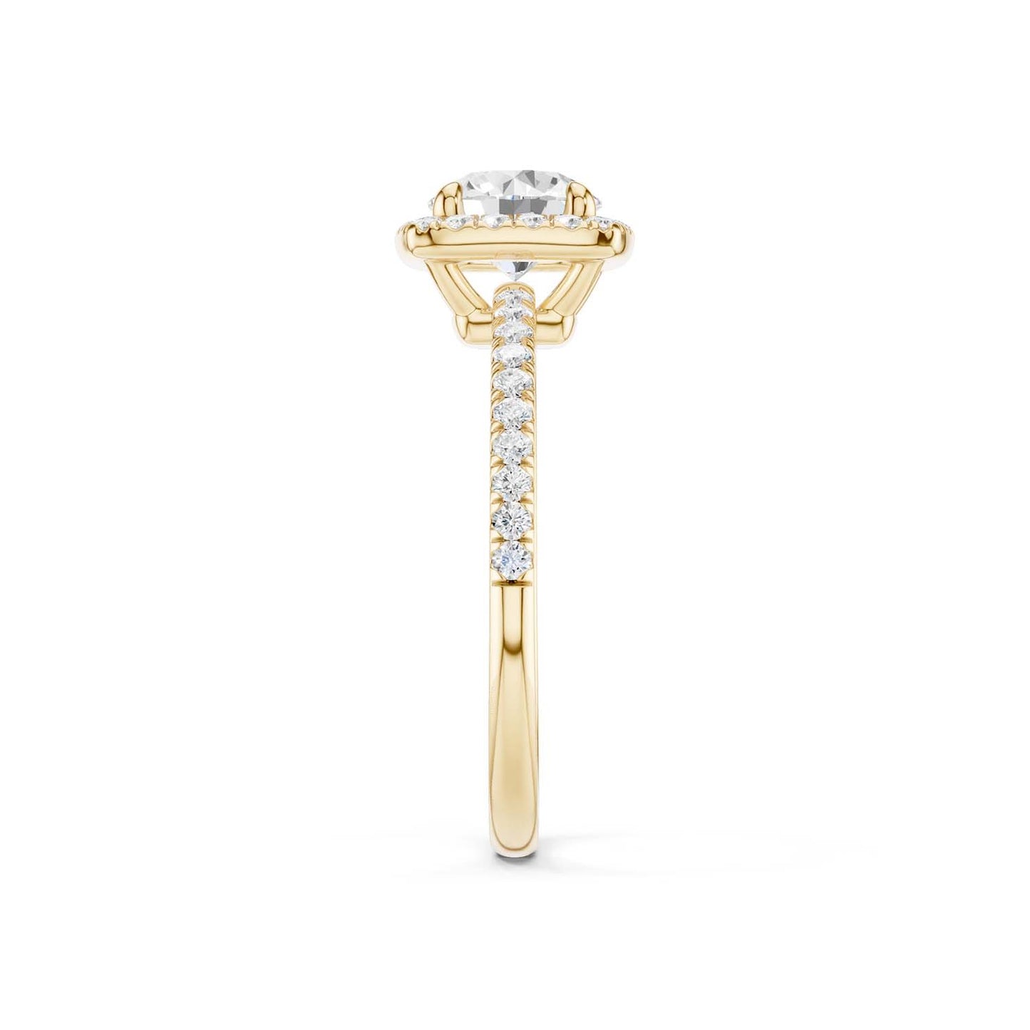 Luxe Round Center Princess Halo Ring
