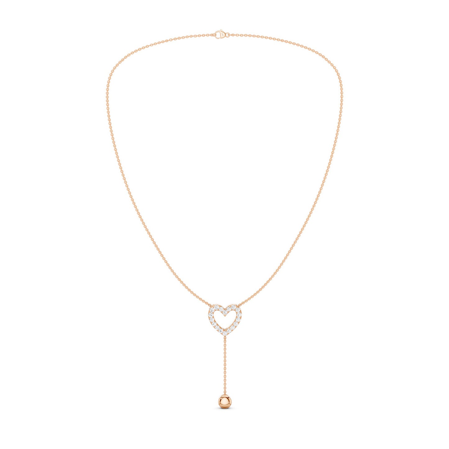 Silhouette Heart Drop Necklace