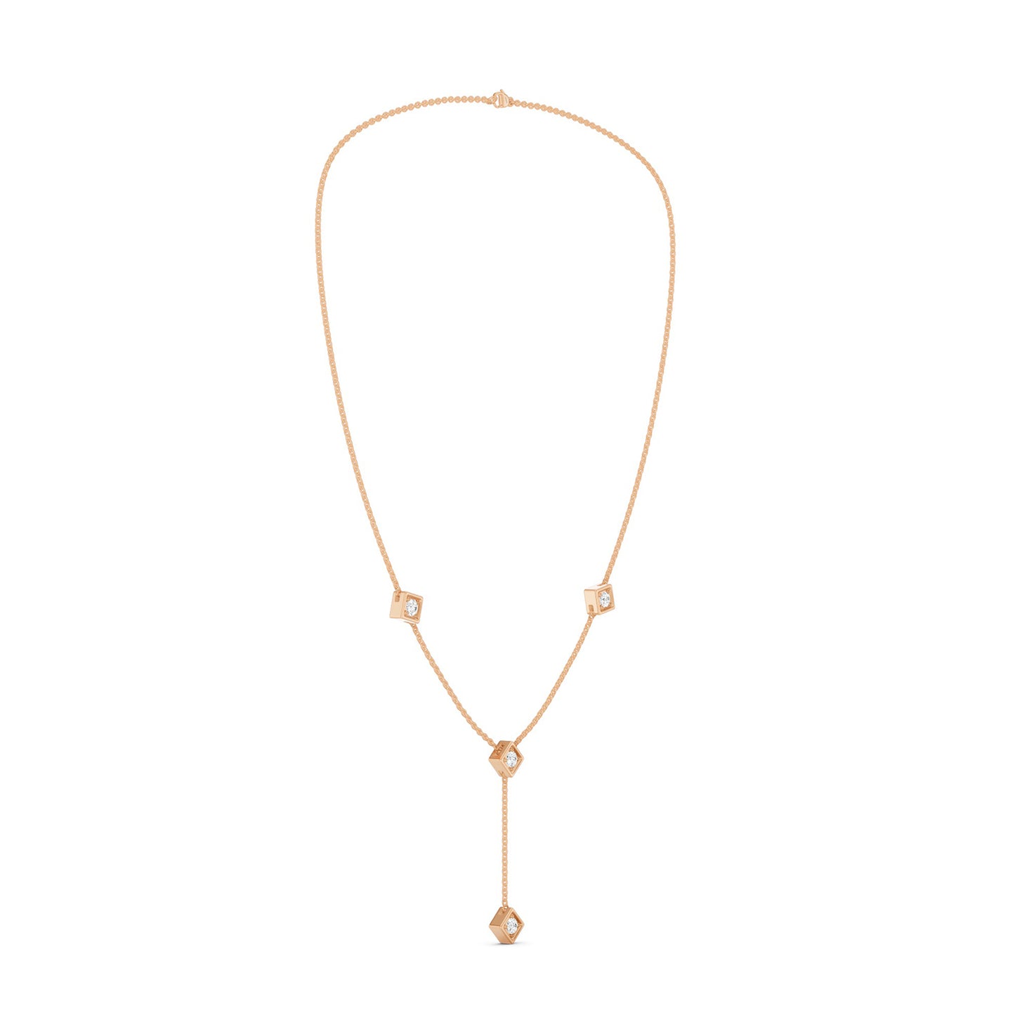 Cubic Stationed Y Necklace