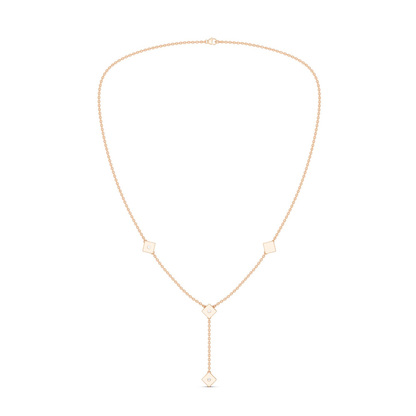 Cubic Stationed Y Necklace