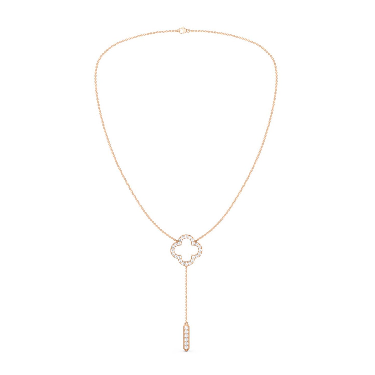 Silhouette Clover Drop Necklace