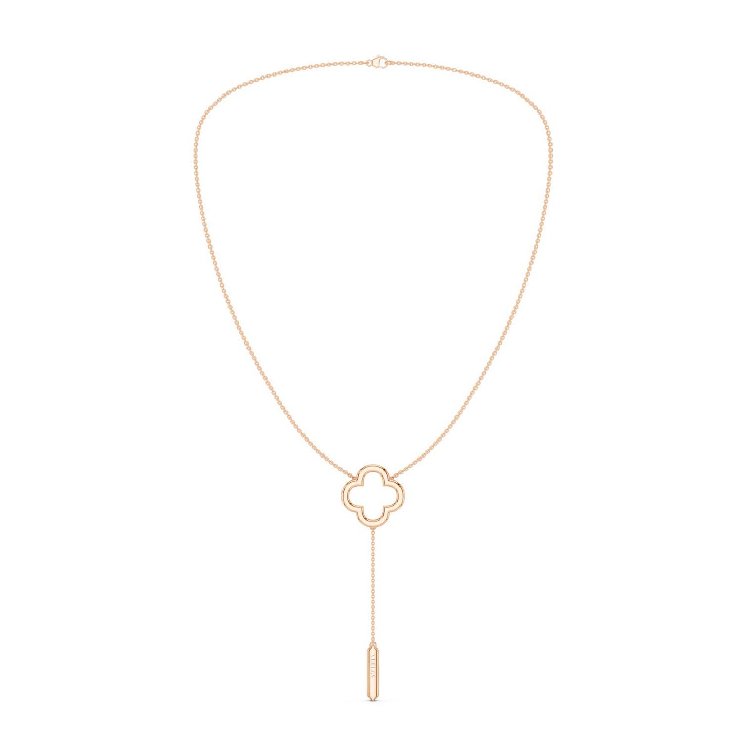 Silhouette Clover Drop Necklace