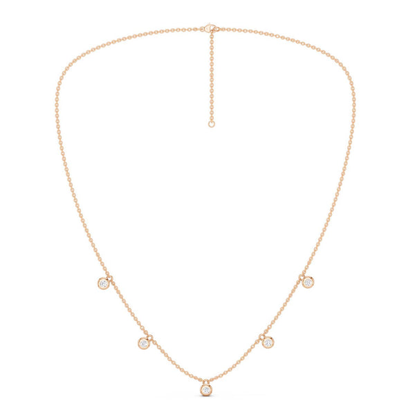 Mini-Round Encompassing Stationed Necklace