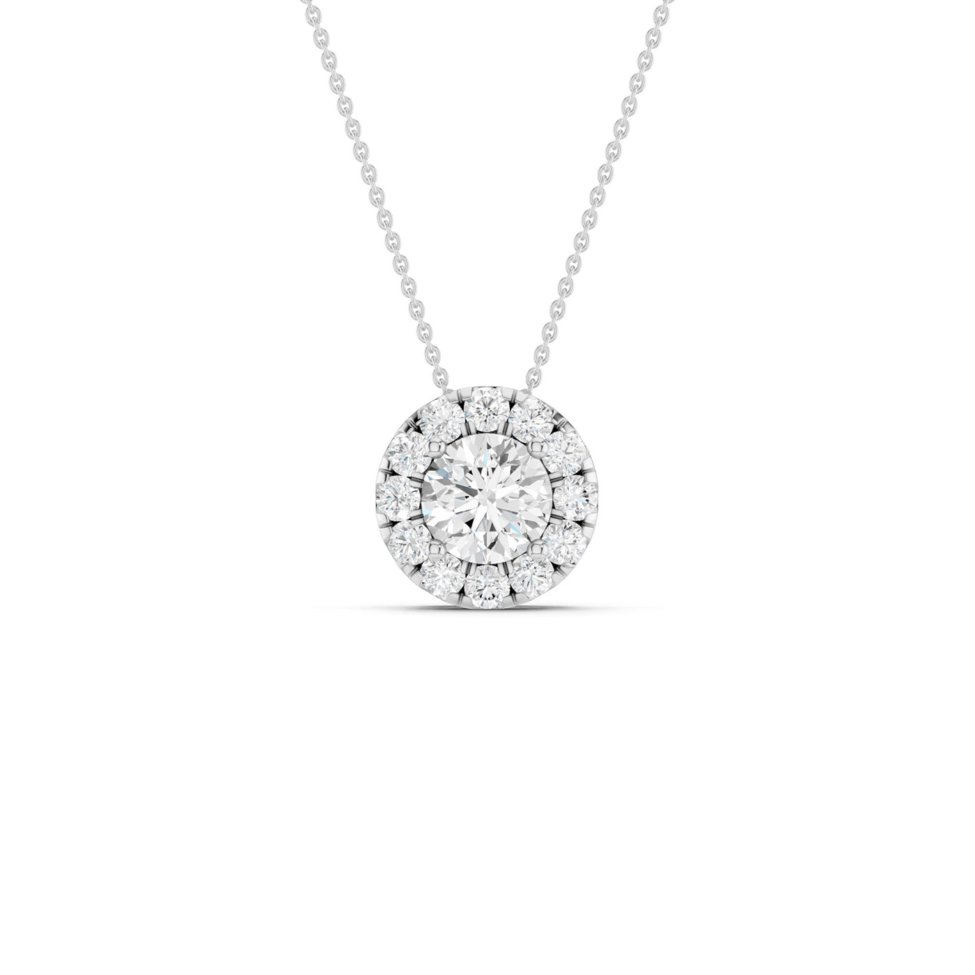 Round Halo Necklace