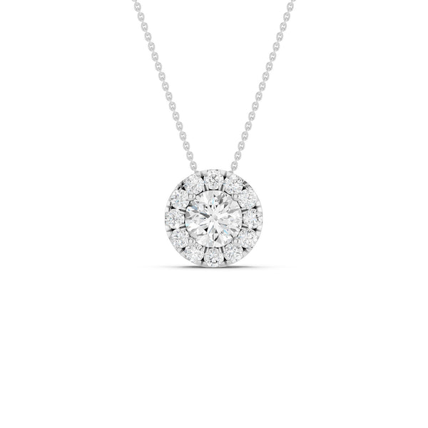 Round Halo Necklace
