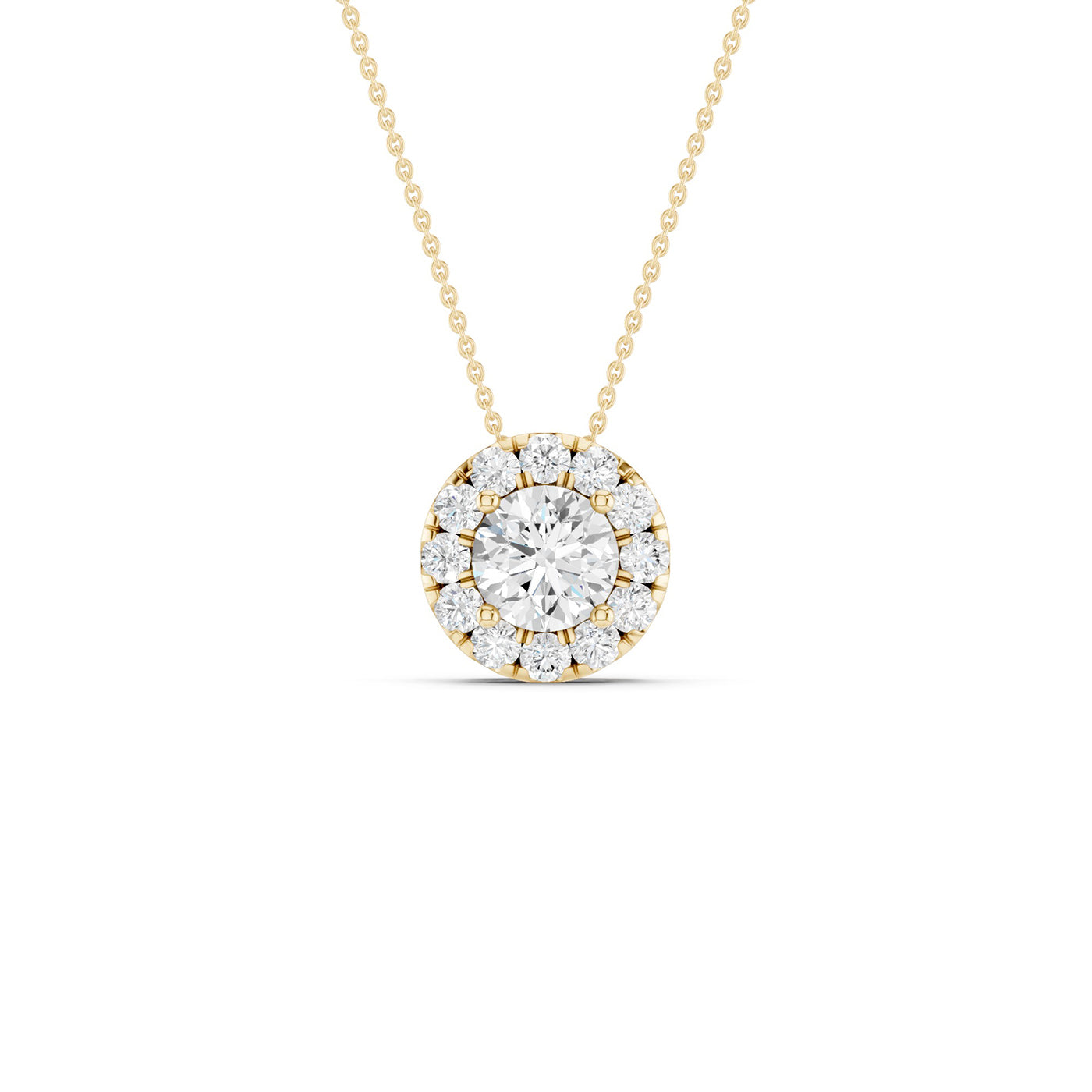 Round Halo Necklace
