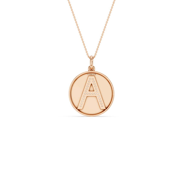 Diamond Initial Disc Necklace