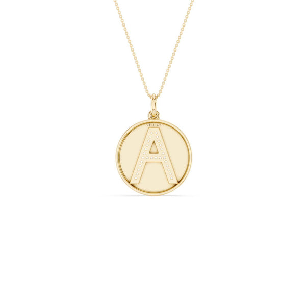 Diamond Initial Disc Necklace